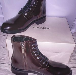 🔥🔥NIB CALVIN KLEIN KEIGAN BOX LEATHER BOOTS 8.5